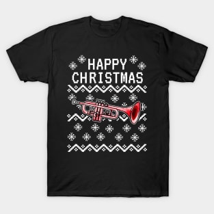 Trumpet Ugly Christmas Trumpeter Brass Musician T-Shirt